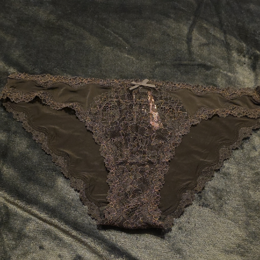 Victorias Secret Lace Trimmed Black Panties